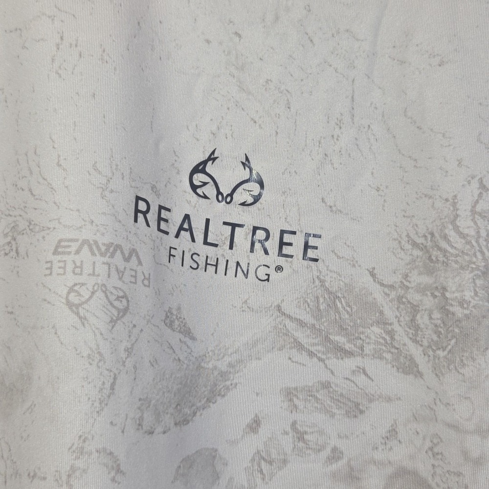 Realtree Fishing Shirt XL White Camo Performance Short Sleeve Mesh Panel Outdoor - Picture 3 of 10